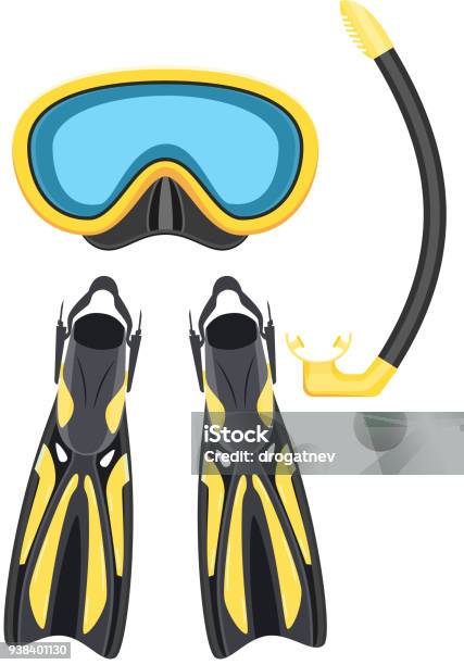Scuba Mask And Snorkel Stock Illustration - Download Image Now - Scuba Mask, Underwater Diving, Diving Into Water