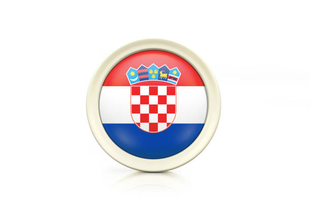 Croatia Badge On White Background with clipping path