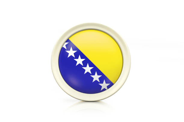 Bosnia Badge On White Background with clipping path