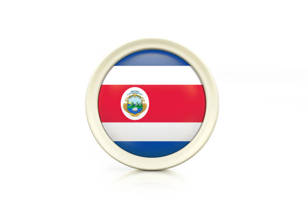 Costa Rica Badge On White Background with clipping path