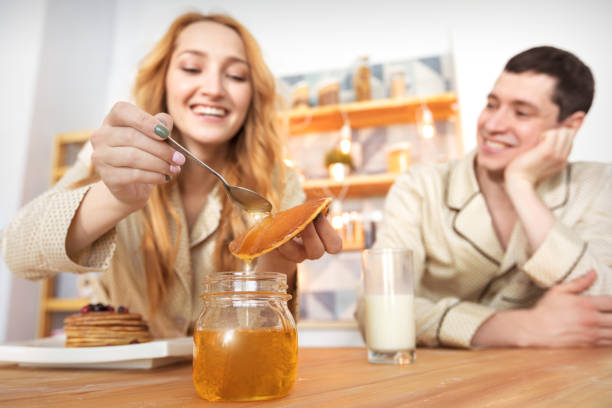 Breakfast of a young couple