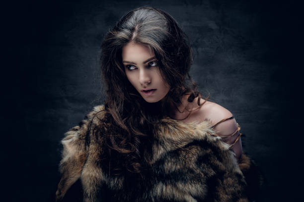 istock Brunette female dressed in a fur jacket. 938403908