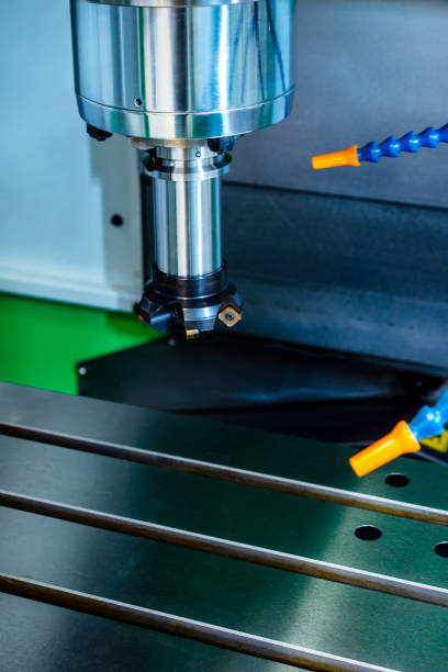 istock Modern CNC machine tool, face milling cutter close-up 938404210