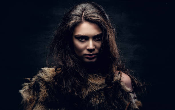 istock Brunette female dressed in a fur jacket. 938405022