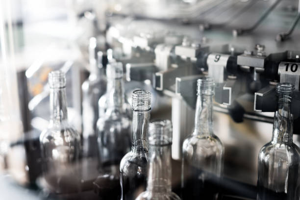 istock Fragment of a machine for washing glass bottles 938406018
