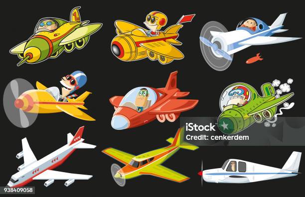 Plane Set Stock Illustration - Download Image Now - Airplane, Cockpit, Missile