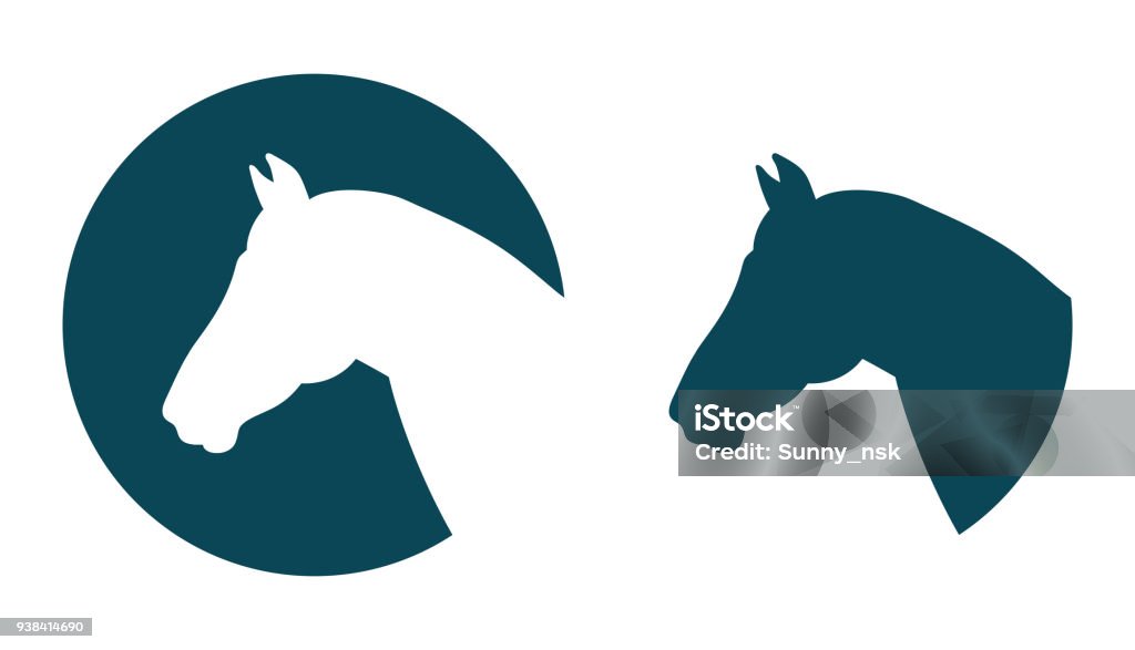 Vector horse head icon Vector horse head silhouette equesterian logo template Horse stock vector