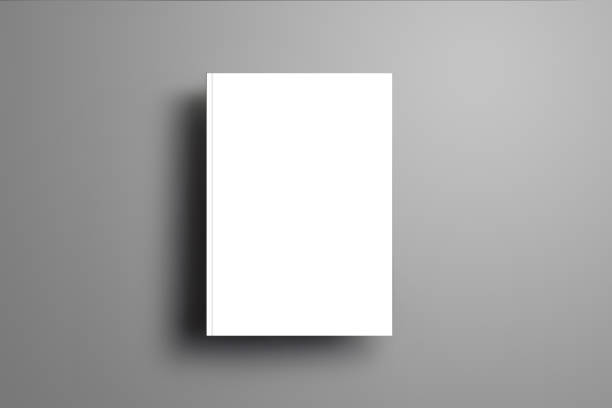 Blank closed A4, (A5) brochure with soft realistic shadows  isolated on gray background.