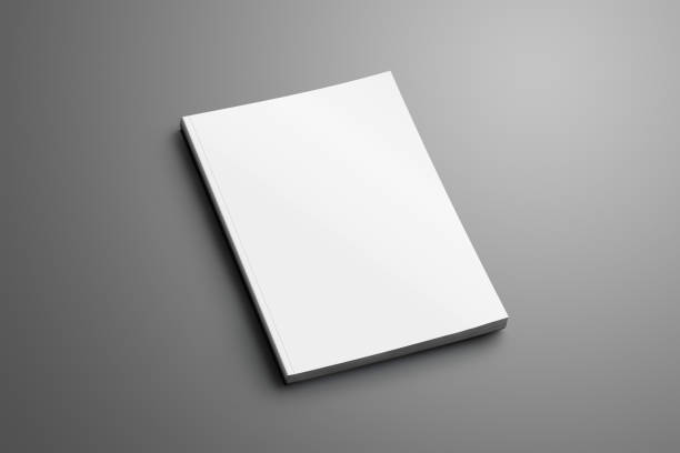 istock Blank closed A4, (A5) brochure with soft realistic shadows isolated on gray background. 938421780