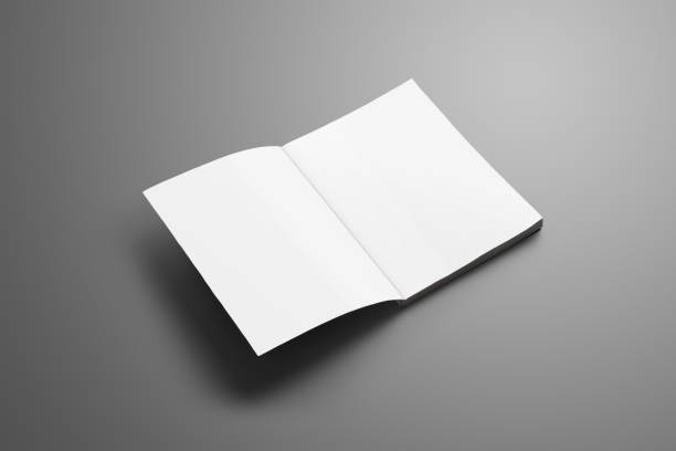 istock Universal blank A4, (A5) catalog with soft realistic shadows isolated on gray background. 938422116