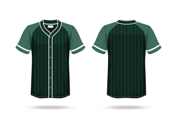 istock Specification Baseball T Shirt Dark Green Mockup isolated white background , Blank space on the shirt for the design and placing elements or text on the shirt , blank for printing , illustration 938423766
