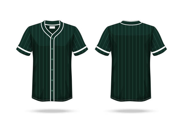istock Specification Baseball T Shirt Dark Green Mockup isolated white background , Blank space on the shirt for the design and placing elements or text on the shirt , blank for printing , illustration 938423768