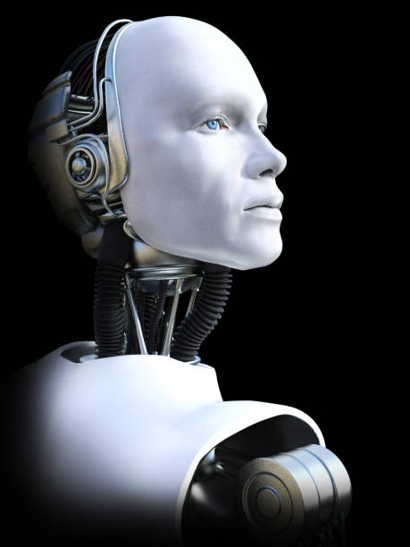 istock 3D rendering of male robot head. 938437034
