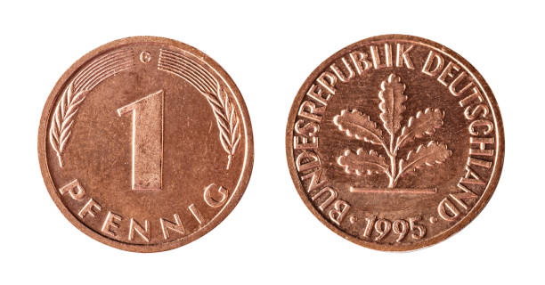 istock One Pfennig 1995, Germany. Isolated object on a white background 938437546
