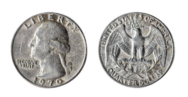 istock A quarter dollar, 1970, Washington. Isolated object on a white background 938437624