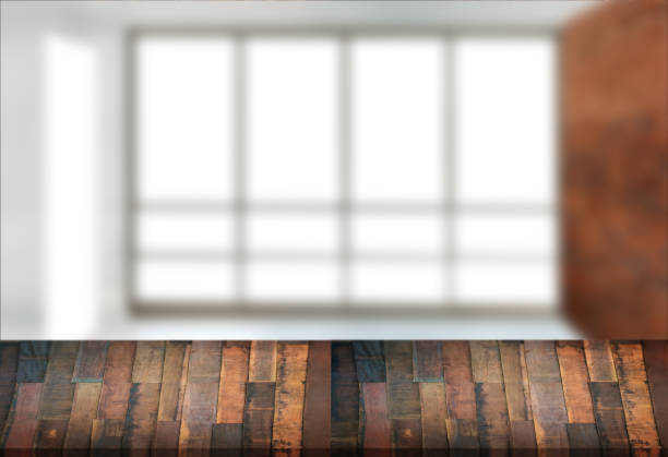 istock Wooden board empty table  window blurred background can be used for display or montage your products and Mock up 938437936