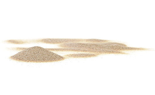 Desert sand pile isolated on white background
