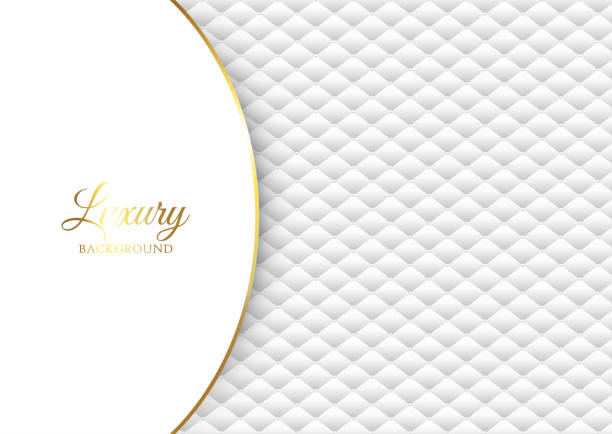 luxus-hintergrund mit weißen gesteppte design - quilt stock-grafiken, -clipart, -cartoons und -symbole