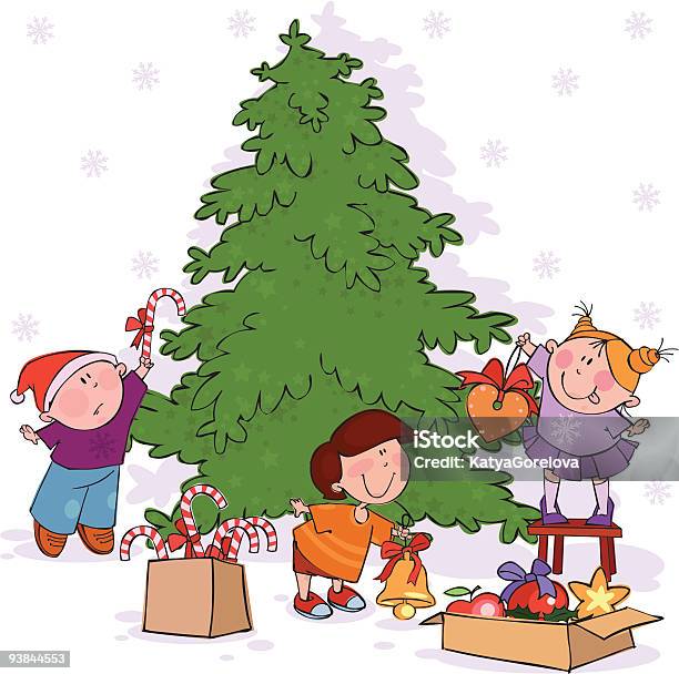 Boże Narodzenie Czas - Stockowe grafiki wektorowe i więcej obrazów Boże Narodzenie - Boże Narodzenie, Brązowy, Choinka