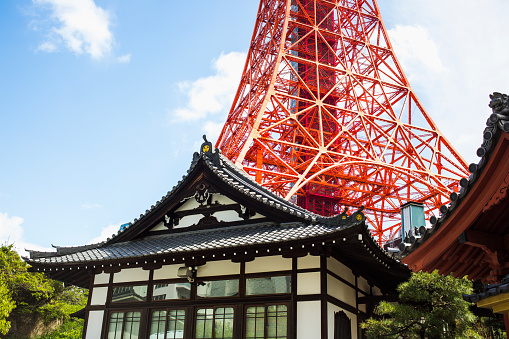 Tokyo Tower and building facades