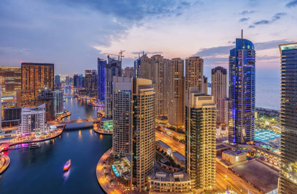 istock Dubai Marina architecture at suset. United Arab Emirates. 938448892