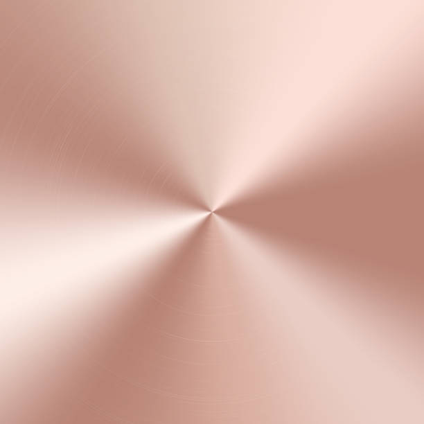 Conical gold gradient with strips Conical gradient with a metal texture. Rose gold with concentric circles and stripes bronze plaque texture stock illustrations