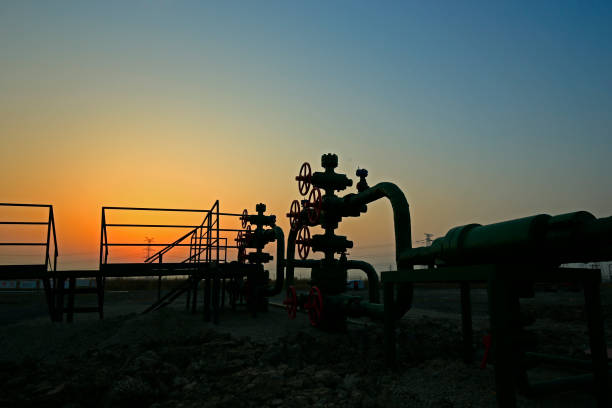 istock Oil pipes and valves 938449938