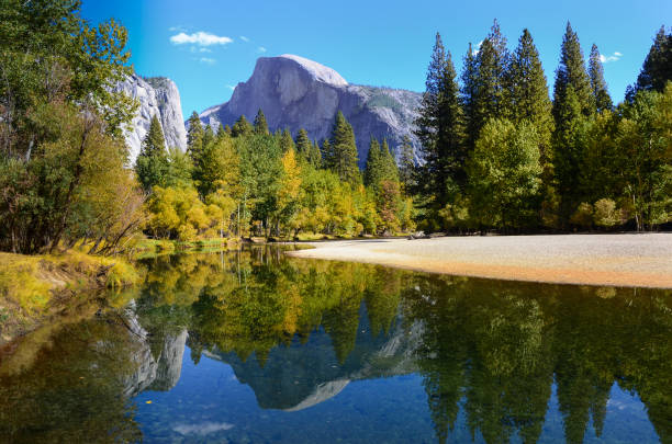 lake reflecting colours from the trees and mountains