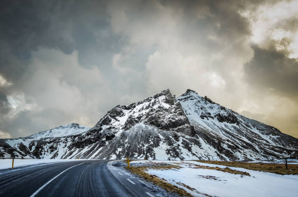 istock Road to the mountain peaks in Iceland 938454042