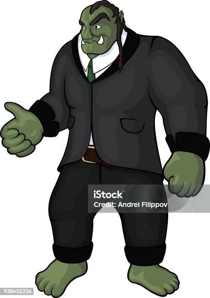 Funny Orc Businessman Stock Illustration - Download Image Now - Business, Hand, Troll - Fictional Character