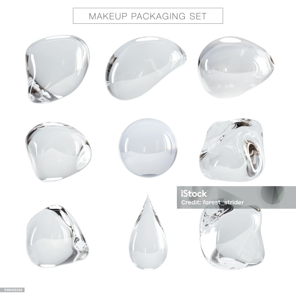 Bubbles icon set Cosmetics Products Template, package , Make-Up, Moisturizer Drop Stock Photo