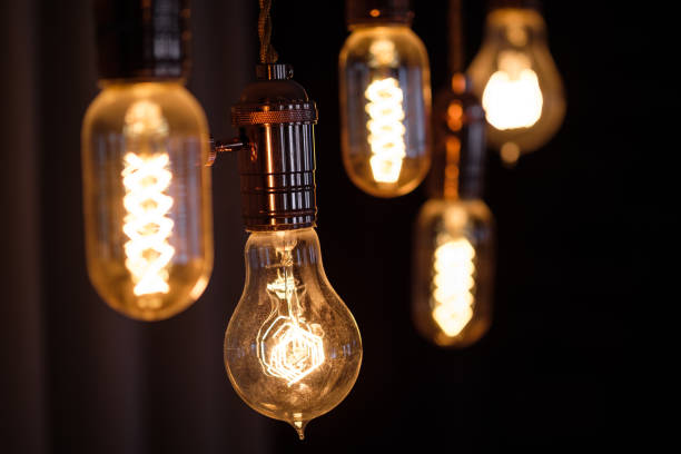 istock Incandescent spiral retro vintage warm lamp edison 938468048