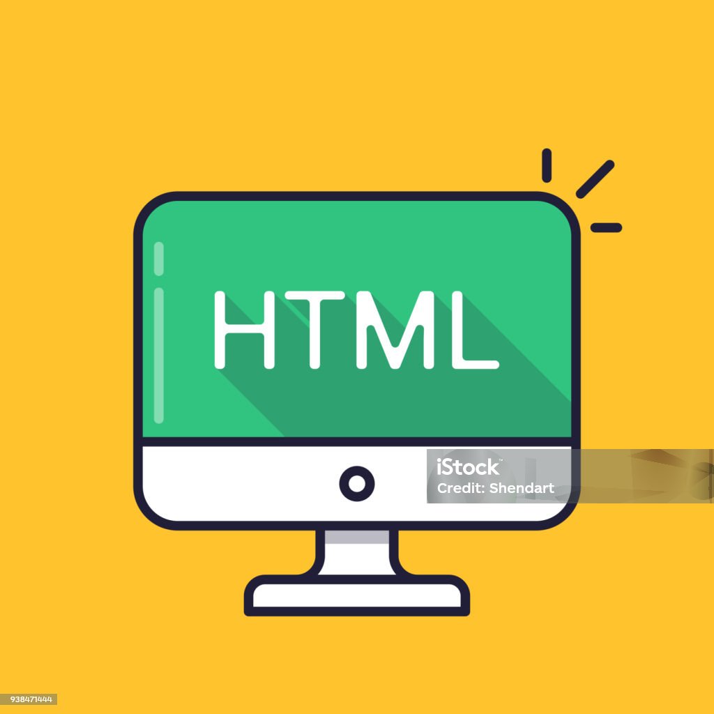 Compurt Photo For Html Komputer Dengan Kata Html Di Layar Konsep Bahasa Markup Hypertext ...