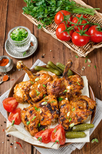 istock Chicken kebab with pita bread, tomatoes and pickled cucumbers 938471614