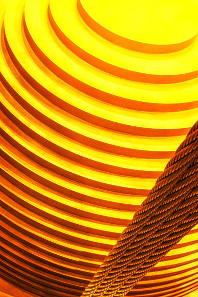 TAIPEI, TAIWAN - MARCH 01, 2018 : Tuned mass damper of Taipei 101, a harmonic absorber mounted in structures to reduce the amplitude of mechanical vibrations, seen from 89th observatory floor.