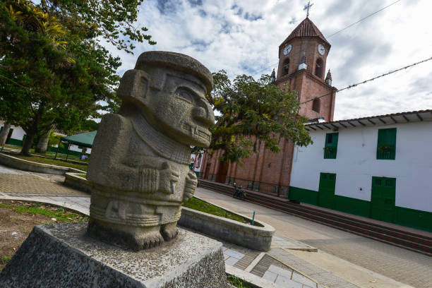 Ancient pre-columbian statues in San Agustin, Colombia.