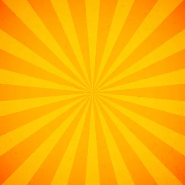 Vector illustration of Orange bright rays background