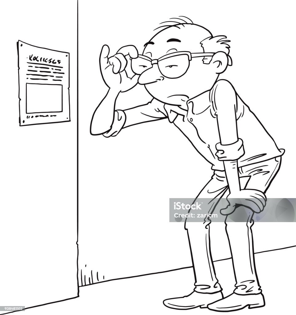 Man does not see through glasses Adult stock vector