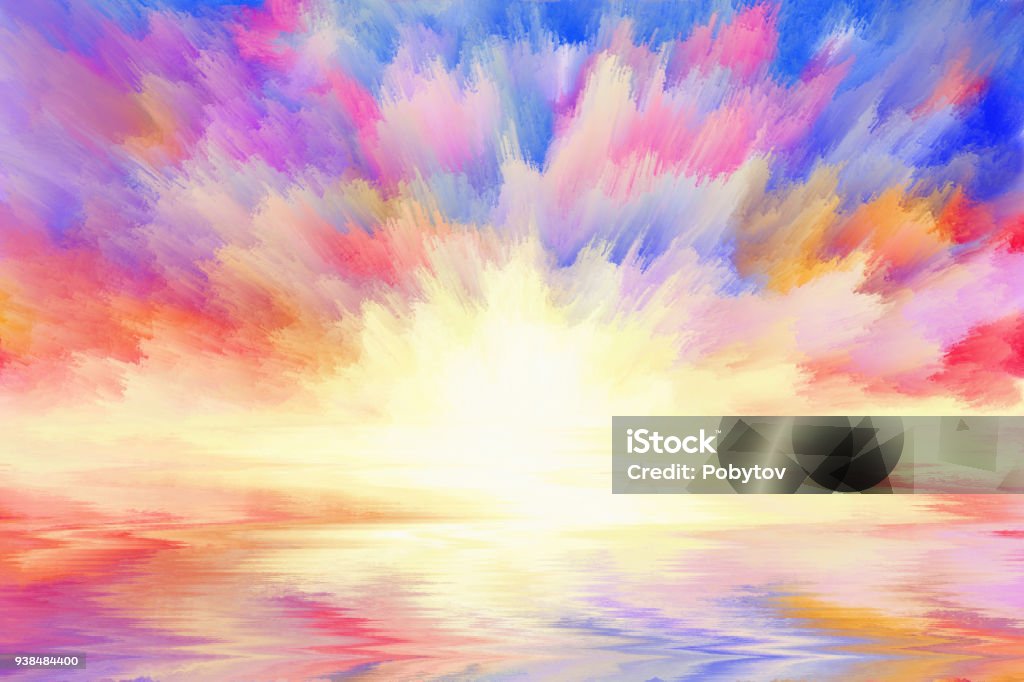 multicolored sunrise, art background Abstract Stock Photo