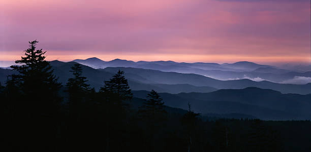 클링먼즈 도메 - great smoky mountains great smoky mountains national park panoramic sunrise 뉴스 사진 이미지