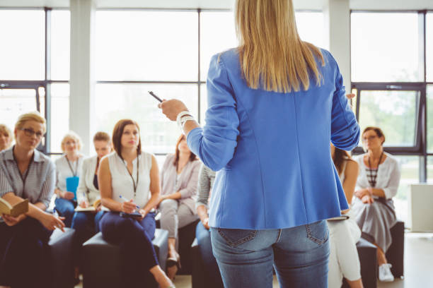 istock Group of women during seminar 938486540