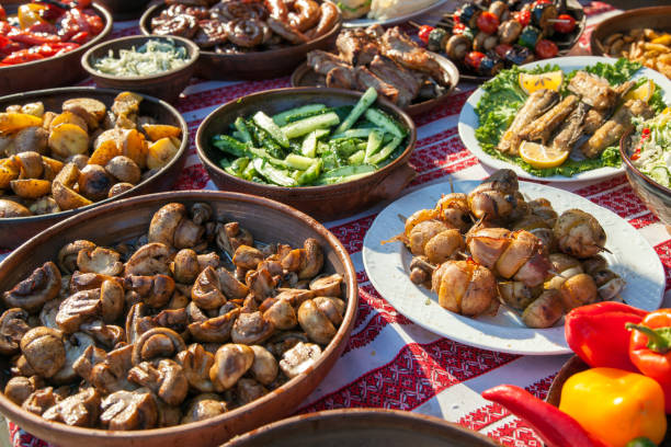 istock collection of tasty dishes on table 938486672