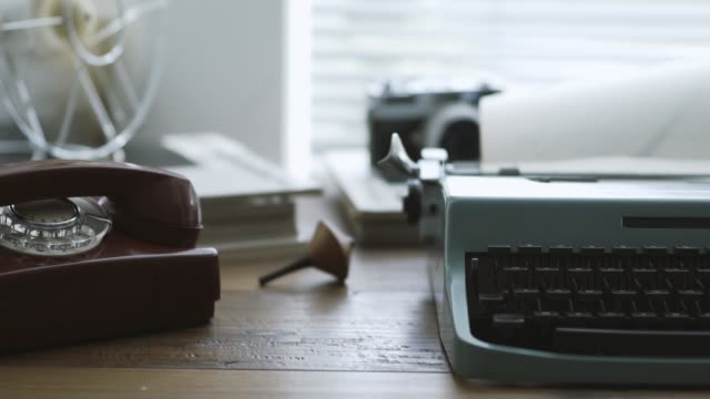 Retro writer desk with typewriter