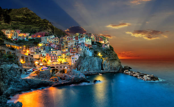 istock Sunset over Manarola town, Itlay 938498222