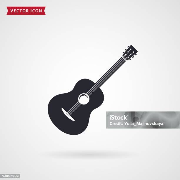 Guitar Icon Vector Stock Illustration - Download Image Now - Guitar, Icon Symbol, Acoustic Guitar