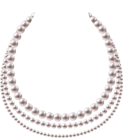 Pearl beads necklace design. Jewelry vector illustration.