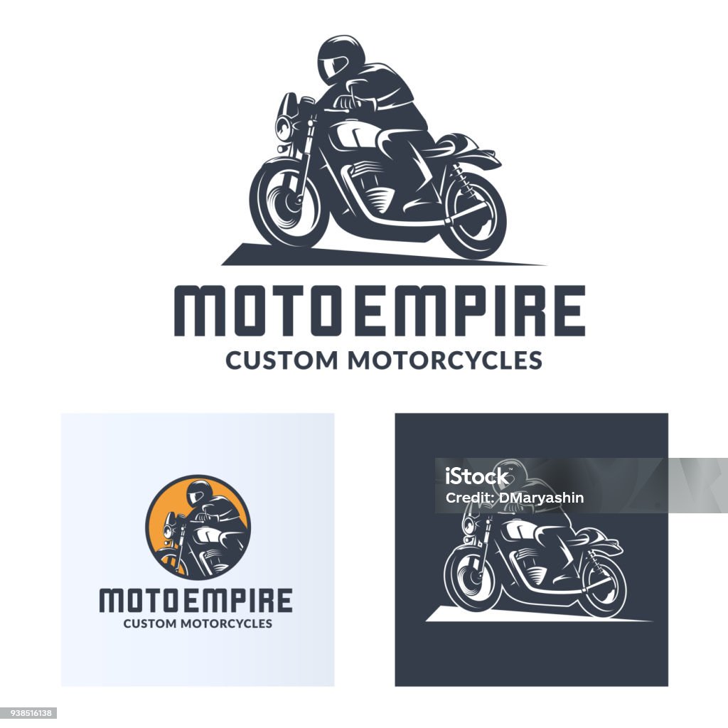 Vintage cafe racer motorcycle icons Vintage cafe racer motorcycle icons isolated on white background. Old school sport motorcycle design elements. Motorcycle stock vector