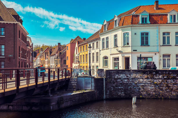 istock Medieval town Bruges old house at vintage 938520282