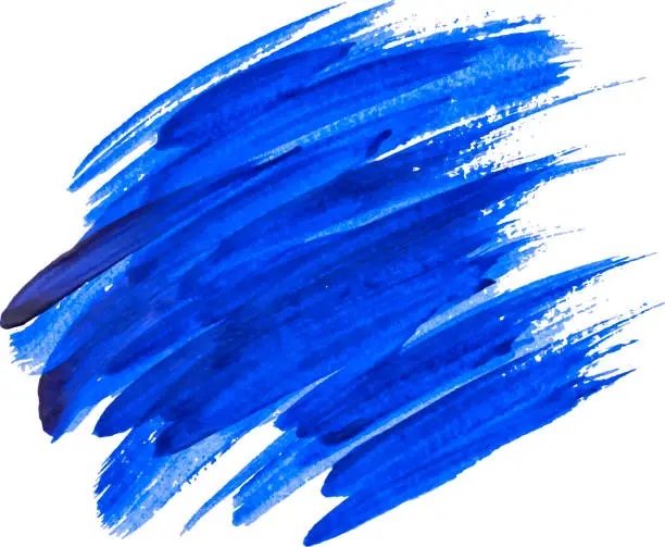 Vector illustration of Blue watercolor texture paint stain shining brush stroke