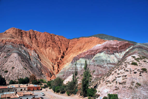 The hill of seven colors (cerro de los siete colores) at Purmamarca, UNESCO world heritage quebrada de humahuaca, Jujuy, Argentina The hill of seven colors (cerro de los siete colores) at Purmamarca, UNESCO world heritage quebrada de humahuaca, Jujuy, Argentina bolivian andes photos stock pictures, royalty-free photos & images